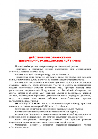 Памятка для населения при обнаружении диверсионно-разведывательных групп. Памятка для населения при обнаружении диверсионно-разведывательных групп.